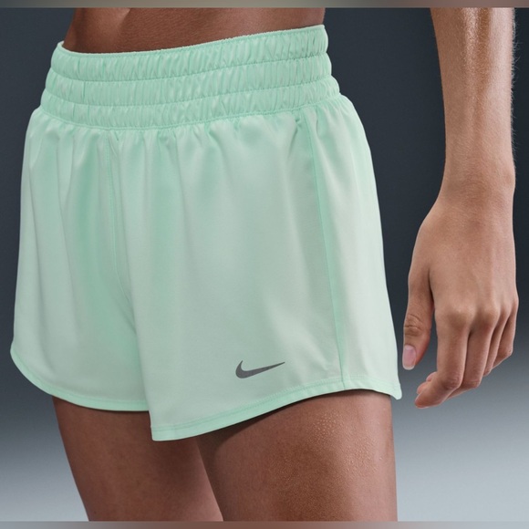 Nike Dri-Fit Pants - Nike One Dri-FIT Mid-Rise 3" Brief-Lined Shorts Denim Mint Foam  Size Medium NWT